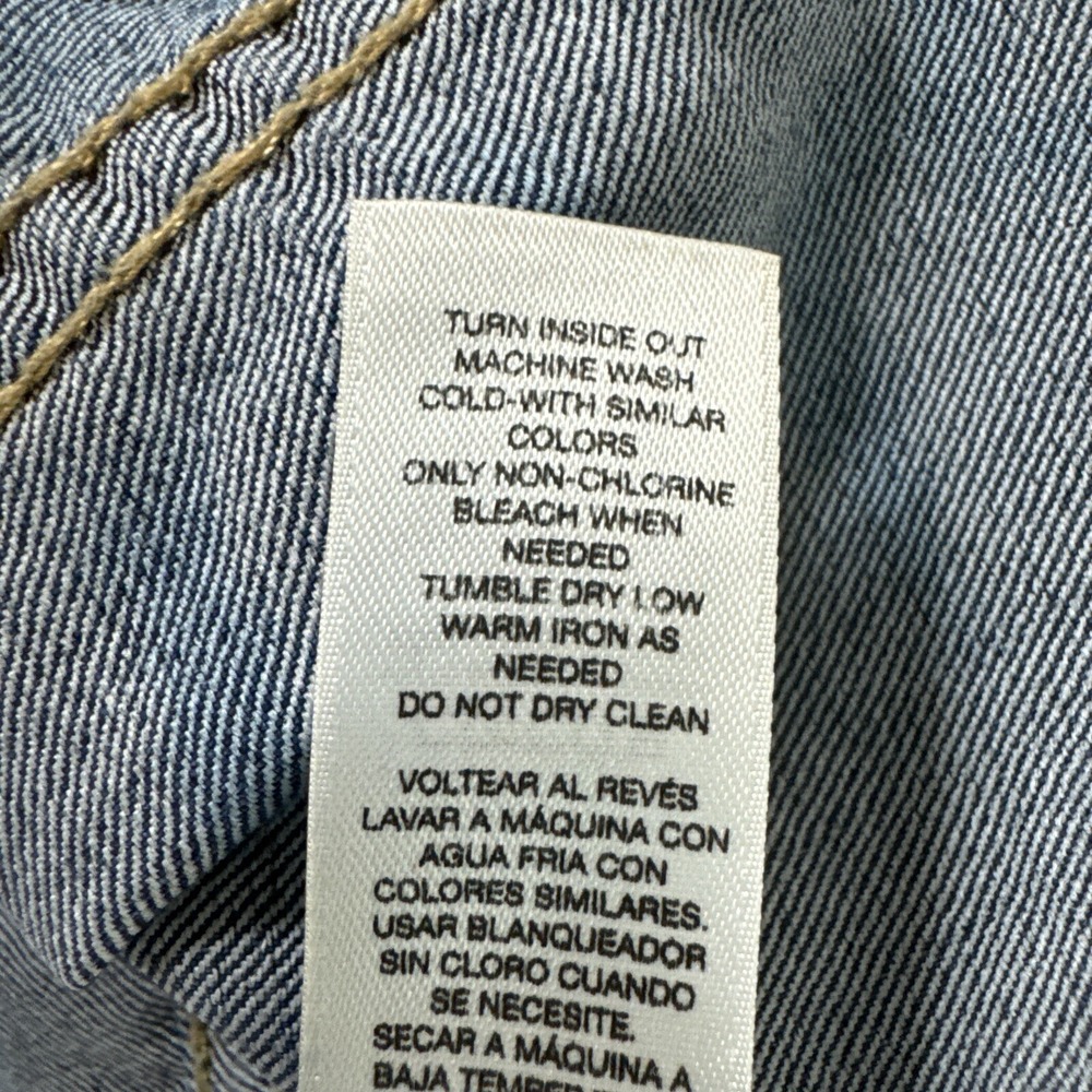 Chicos 1 Platinum Denim Jacket Womens Cropped Rhinestone Bling size Medium - Picture 12 of 12